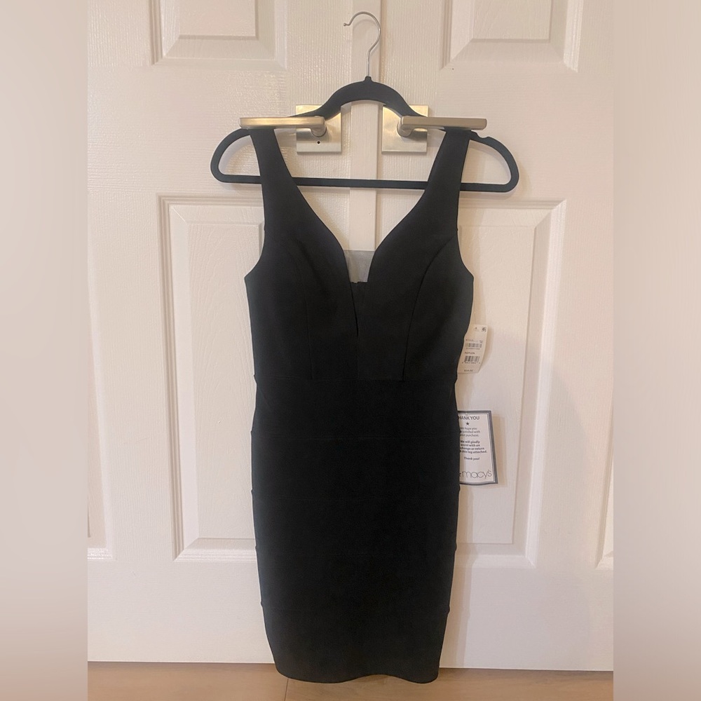 NWT Macys Crystal Doll Black fitted cocktail dress